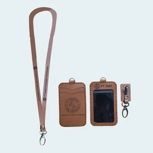 Lanyard ID Card Kulit Grafir